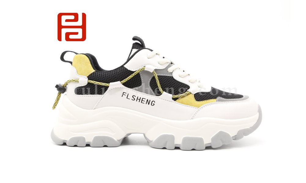 福連升熊貓鞋女款運(yùn)動(dòng)鞋厚底棉麻舒適老爹鞋圖片