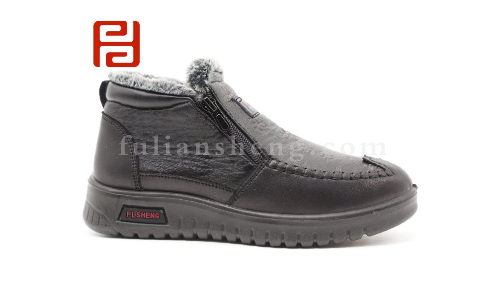 福連升2020冬季新款超柔面布軟彈防滑雙拉鏈保暖媽媽鞋圖片