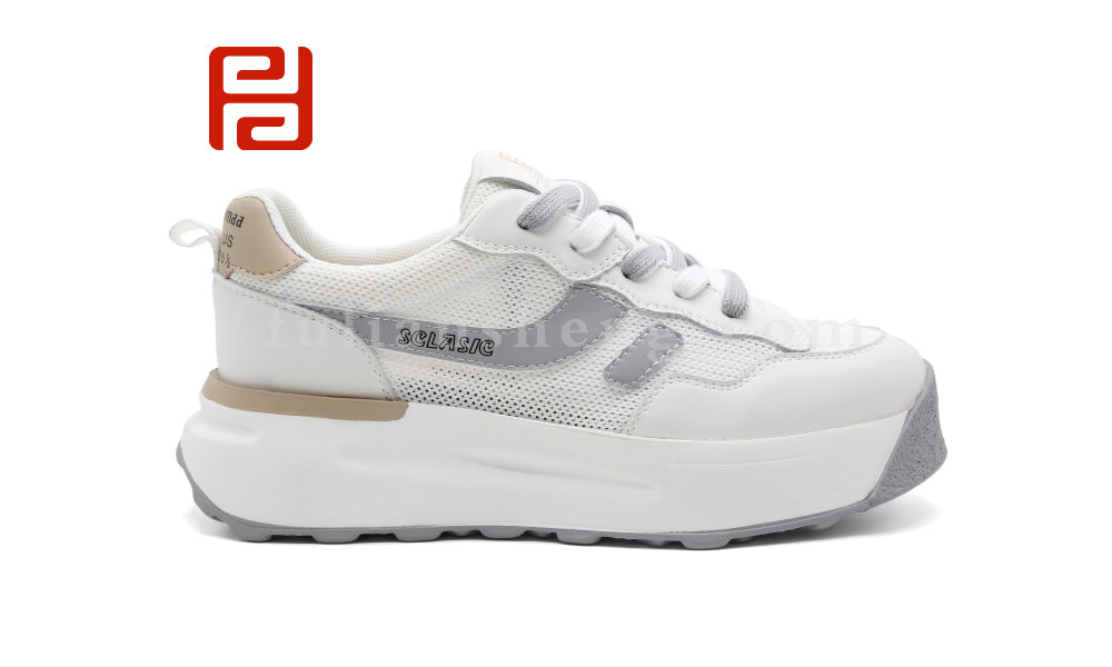 福連升夏季休閑女鞋活力撞色休閑厚底阿甘鞋