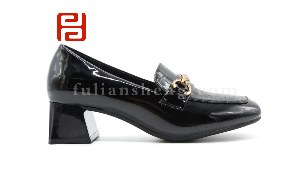 福連升秋季女鞋魅力時裝鞋中跟粗跟工作鞋單鞋