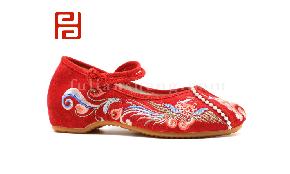 漢唐風(fēng)韻春季女鞋繡花布面料牛筋鞋底棉麻里布