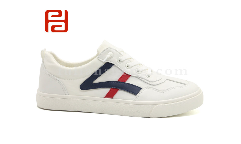 福連升男生時尚拼接棉麻舒適板鞋小白鞋休閑鞋圖片