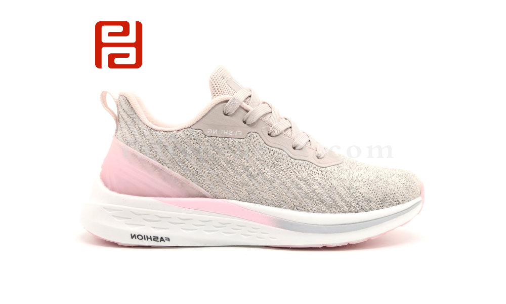 福連升休閑運(yùn)動(dòng)鞋女飛織緩震跑步鞋圖片