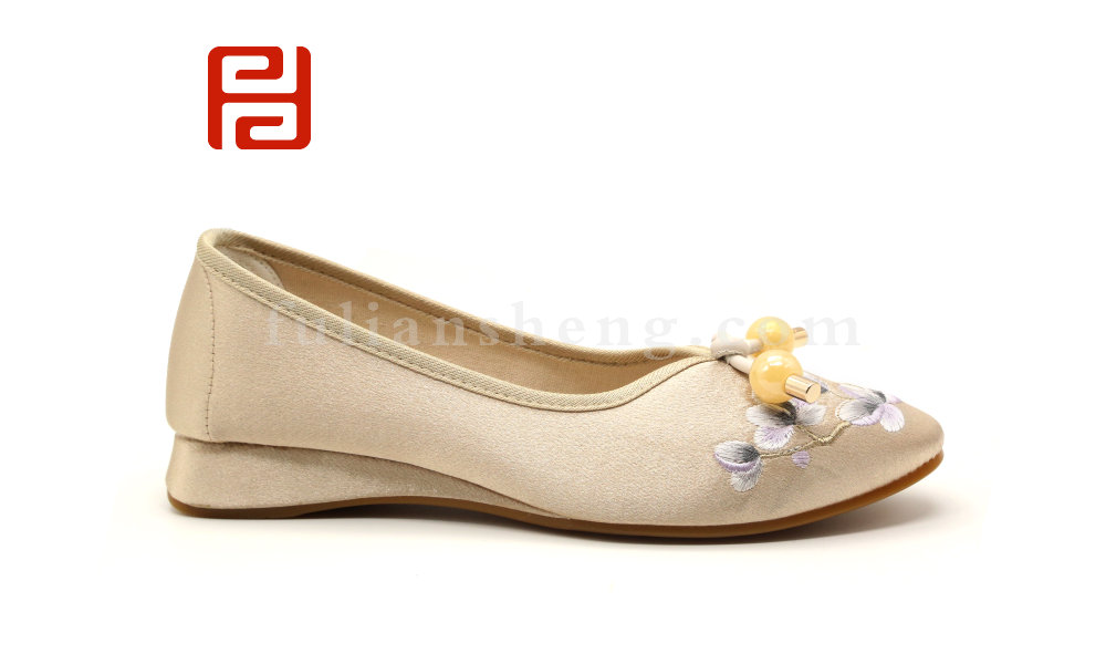 福連升老北京布鞋民族風繡花女鞋棉麻古典坡跟休閑