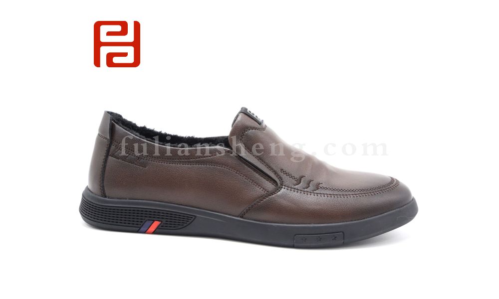 福連升休閑鞋冬保暖加絨一腳蹬商務(wù)男鞋舒適合腳圖片