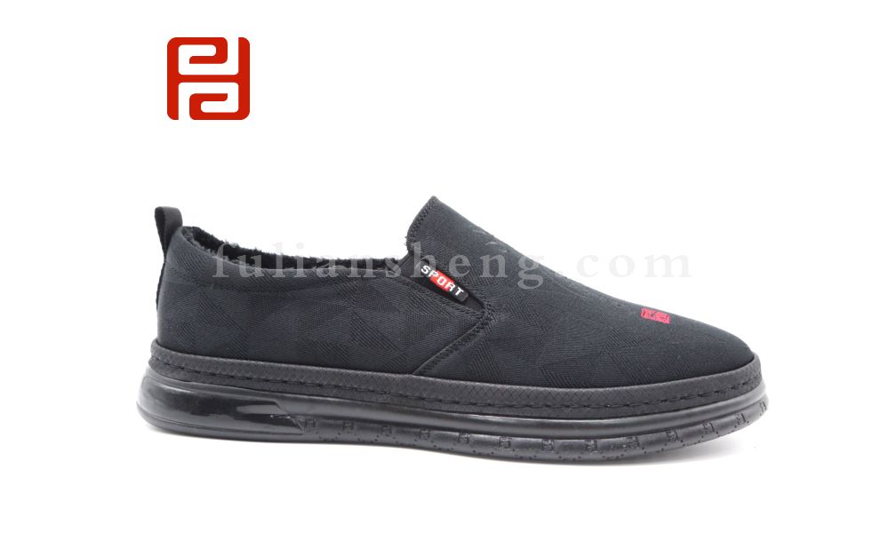 福連升休閑鞋冬加絨中國(guó)風(fēng)一腳蹬男鞋舒適果凍底圖片