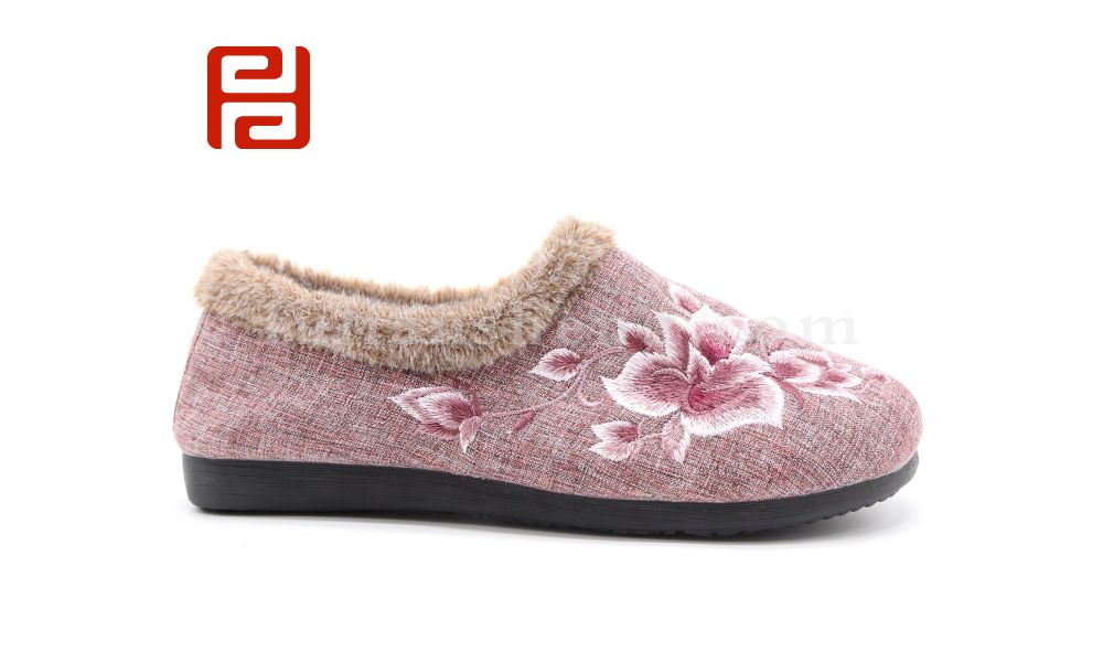福連升老北京布鞋女鞋冬季加絨保暖一腳蹬居家套腳鞋子圖片