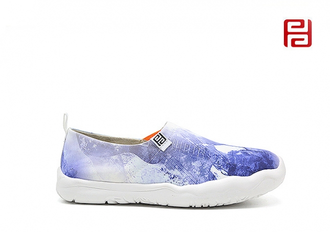 福連升休閑鞋女鞋單鞋時尚休閑小布鞋印花個性鞋子