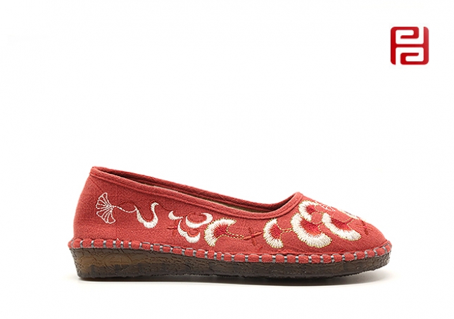 福連升布鞋中國風(fēng)休閑鞋麻布牛筋底舒適繡花女單鞋